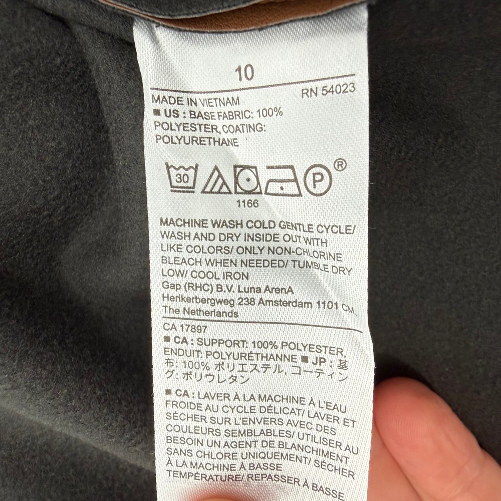 Banana Republic Vegan Leather Midi Skirt Womens 10 Brown NWT Paneled A-Line - Picture 3 of 8